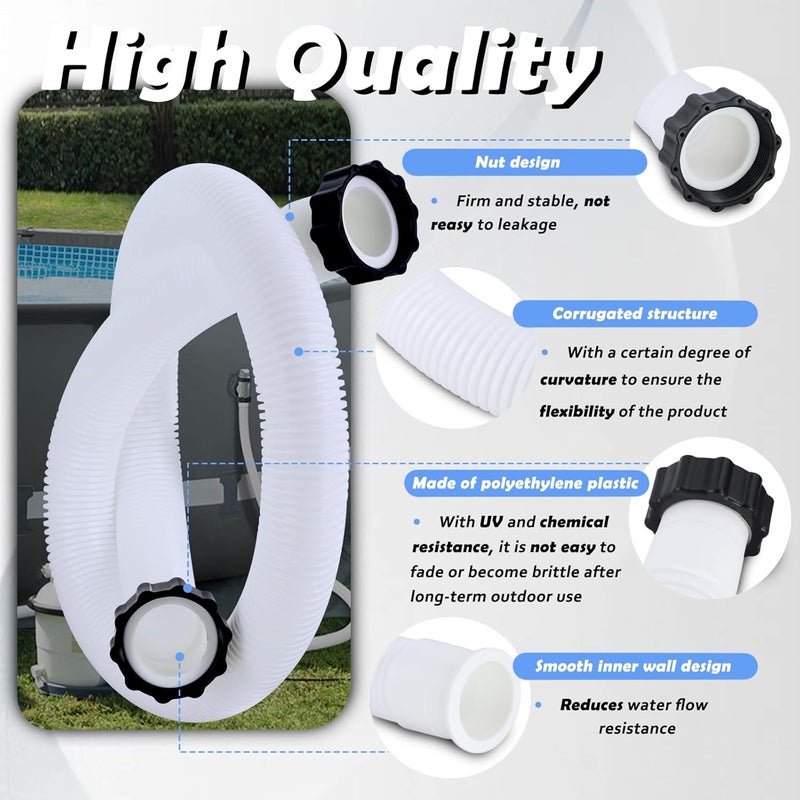 SoCiMa 1.5" Pool Pump Hose Compatible with Intex Pump Sand Filters & Saltwater Systems, 29060E Pool Hoses Fit for Coleman Above Ground Pools Parts 59" Long (1 Pack) - Image 5